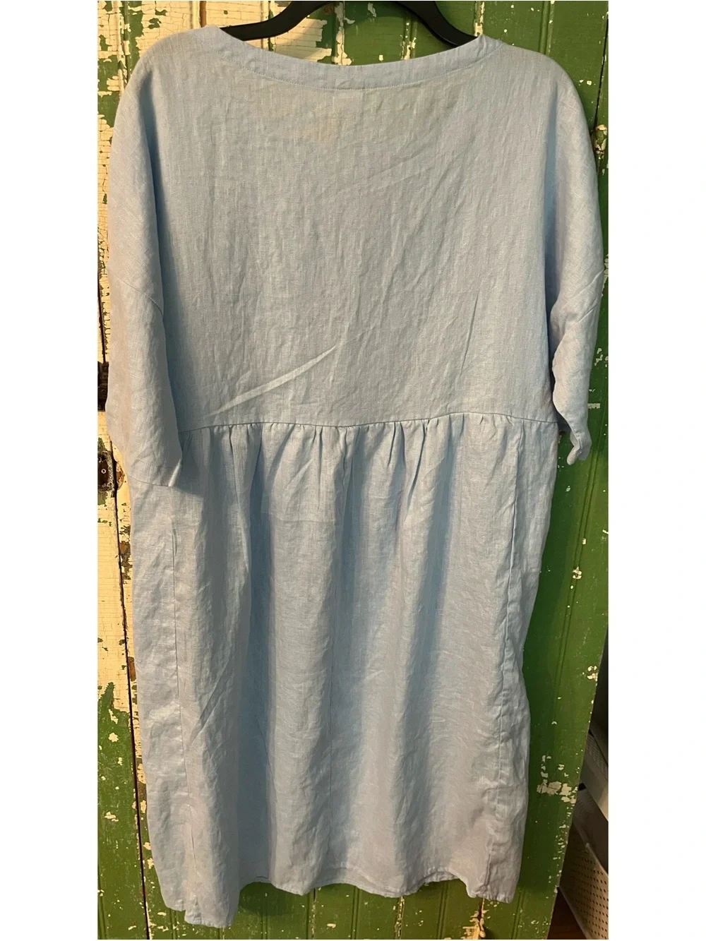 Lintico Linen Dress Baby Blue Size Small - Picture 2 of 10
